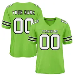 Neon Green White-Black Football Jersey 1