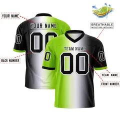 Neon Green White-Black Gradient Fashion Football Jersey 2