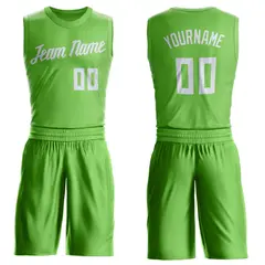 Neon Green White Classic Basketball Jersey Set 1