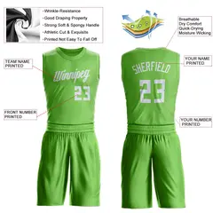 Neon Green White Classic Basketball Jersey Set 3