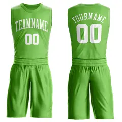 Neon Green White Classic Basketball Jersey Set 1
