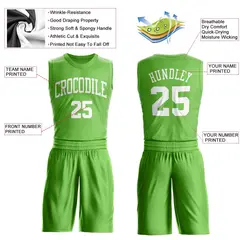 Neon Green White Classic Basketball Jersey Set 3