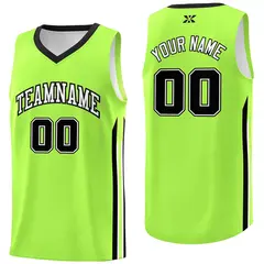 Neon Green White Classic Tops Mesh Bull Basketball Jersey