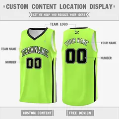 Neon Green White Classic Tops Mesh Bull Basketball Jersey 2
