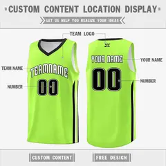 Neon Green White Classic Tops Mesh Sport Basketball Jersey 2