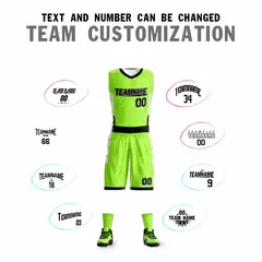Neon Green White Double Side Basketball Jersey 2