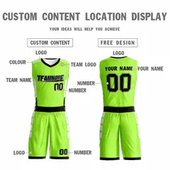 Neon Green White Double Side Basketball Jersey 3