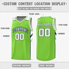 Neon Green White Double Side Basketball Jersey 2