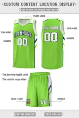 Neon Green White Double Side Men Basketball Jersey 2