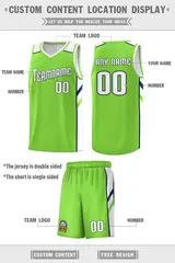 Neon Green White Double Side Men Basketball Jersey 4