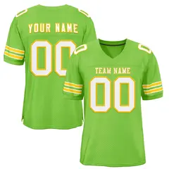 Neon Green White-Gold Classic Authentic Football Jersey 1