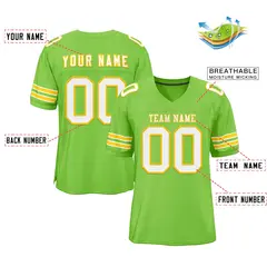 Neon Green White-Gold Classic Authentic Football Jersey 2