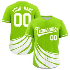 Neon Green White Graffiti Wind Mark Baseball Jersey 1