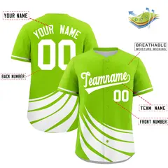 Neon Green White Graffiti Wind Mark Baseball Jersey 2