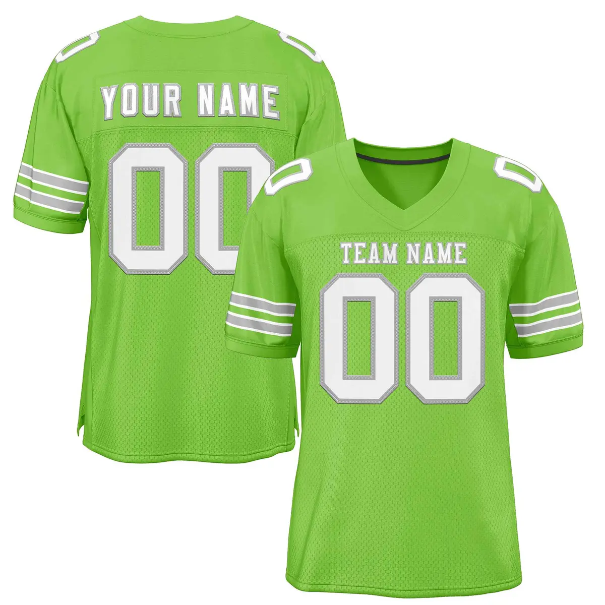 Neon Green White-Gray Classic Authentic Football Jersey