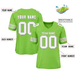 Neon Green White-Gray Classic Authentic Football Jersey 2