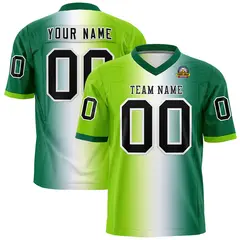 Neon Green White-Kelly Green Gradient Football Jersey 1