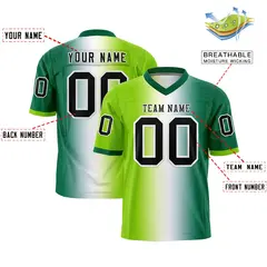Neon Green White-Kelly Green Gradient Football Jersey 2