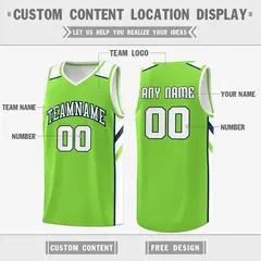 Men's Neon Green White-Navy Basketball Jersey 2