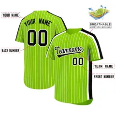 Neon Green White Pinstripe Two-tone Baseball Jersey 2