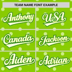 Neon Green White Polka Dot Graffiti Baseball Jersey 3