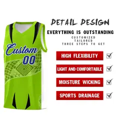 Neon Green White Snake Scale Venomous Fang Graffiti Basketball Jersey 2