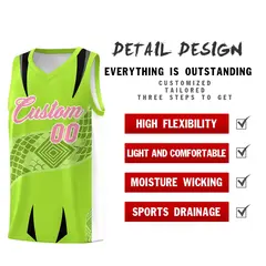 Neon Green White Snake Scale Venomous Fang Graffiti Basketball Jersey 2