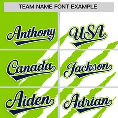 Neon Green White Tiger Claw Scratch Split Baseball Jersey 3