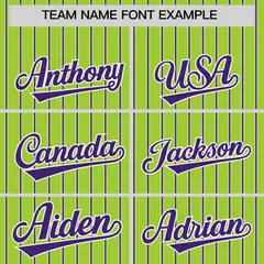 Neon Green White Tricolor Stripe Baseball Jersey 3