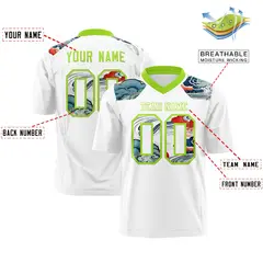 Neon Green White Ukiyo-e Auspicious Clouds Graffiti Football Jersey 2