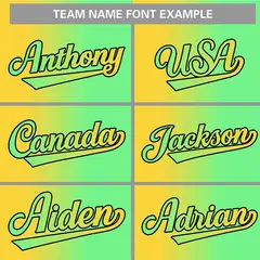 Neon Green Yellow-Black Gradient Baseball Jersey 3
