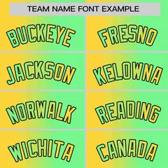 Neon Green Yellow-Black Gradient Baseball Jersey 11