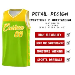 Neon Green Yellow Star Pattern Basketball Jersey 2