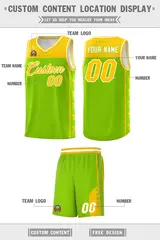 Neon Green Yellow Star Pattern Basketball Jersey 5
