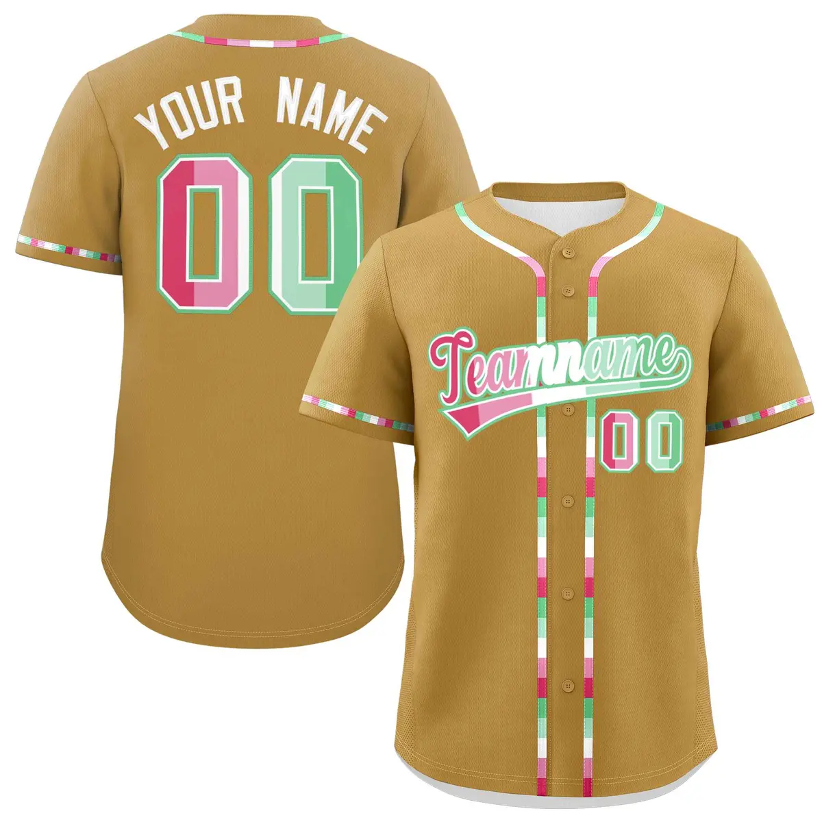 Old Gold Abrosexual Pride Month Baseball Jersey