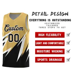 Old Gold Abstract Mountain Pattern Basketball Jersey 2
