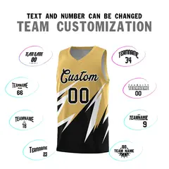 Old Gold Abstract Mountain Pattern Basketball Jersey 3