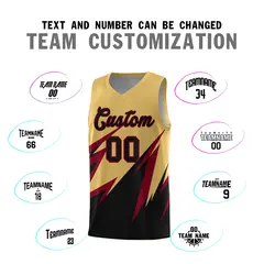 Old Gold Abstract Mountain Pattern Basketball Jersey 3
