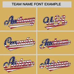 Old Gold American Flag Design Baseball Jersey 3