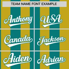 Old Gold Aqua Stripe Two-Button Softball Jersey 3