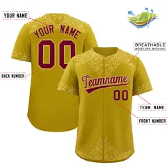 Old Gold Baroque Style Baseball Jersey 2