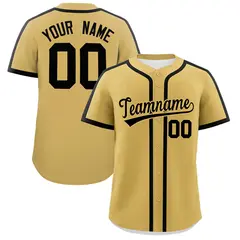 Old Gold Black Classic Authentic Baseball Jersey 1