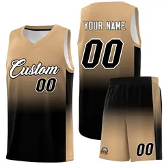 Old Gold Black Gradient Fashion Basketball Jersey 1