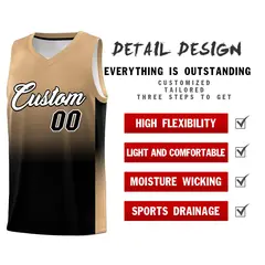 Old Gold Black Gradient Fashion Basketball Jersey 2