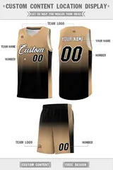 Old Gold Black Gradient Fashion Basketball Jersey 5