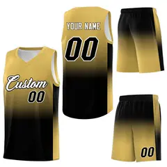 Old Gold Black Gradient Fashion Basketball Jersey 7