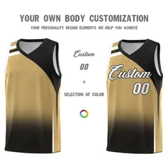 Old Gold Black Gradient Fashion Basketball Jersey 3