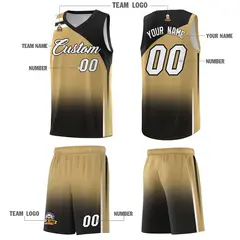 Old Gold Black Gradient Fashion Basketball Jersey 5