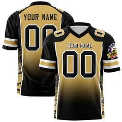Old Gold Black Gradient Side Pattern Football Jersey