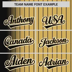 Old Gold Black Gradient Varsity Full-Snap Pinstripe Letterman Baseball Jacket 3